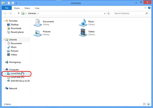 Windows Explorer, Local Disk